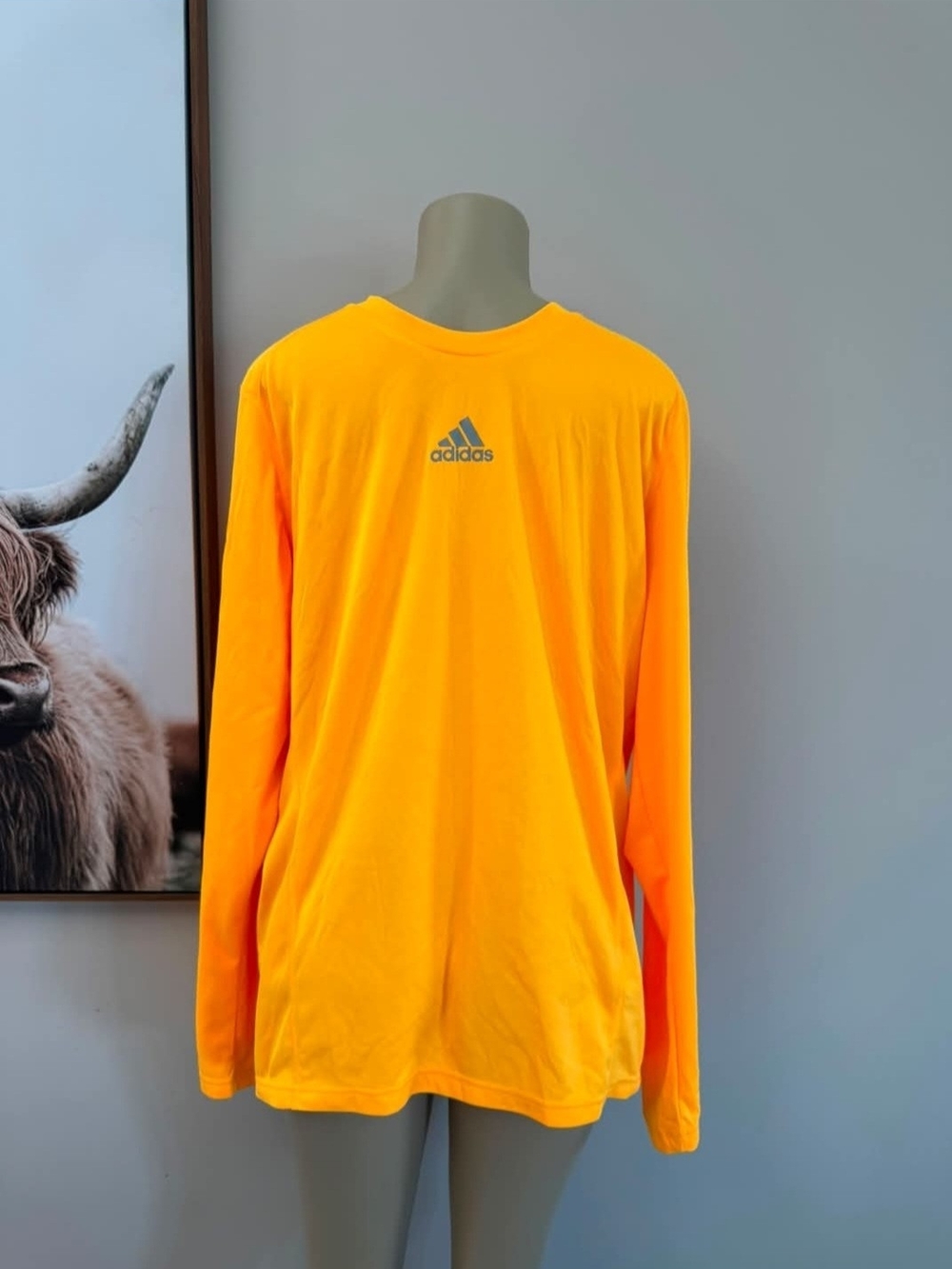 adidas Men’s Long Sleeve Tee - Orange with Gray Logo